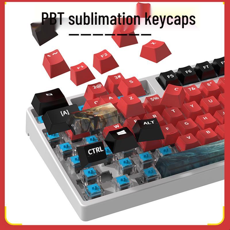 Wukong Theme 87-Key Wired Small Mechanical Gaming Keyboard for Office and Esports