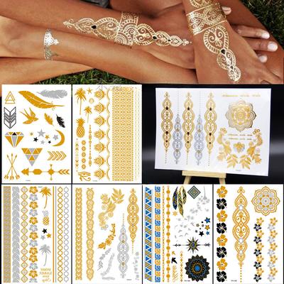 Waterproof Bronzing Tattoo Sticker, Metal Tattoo Sticker, Tattoo