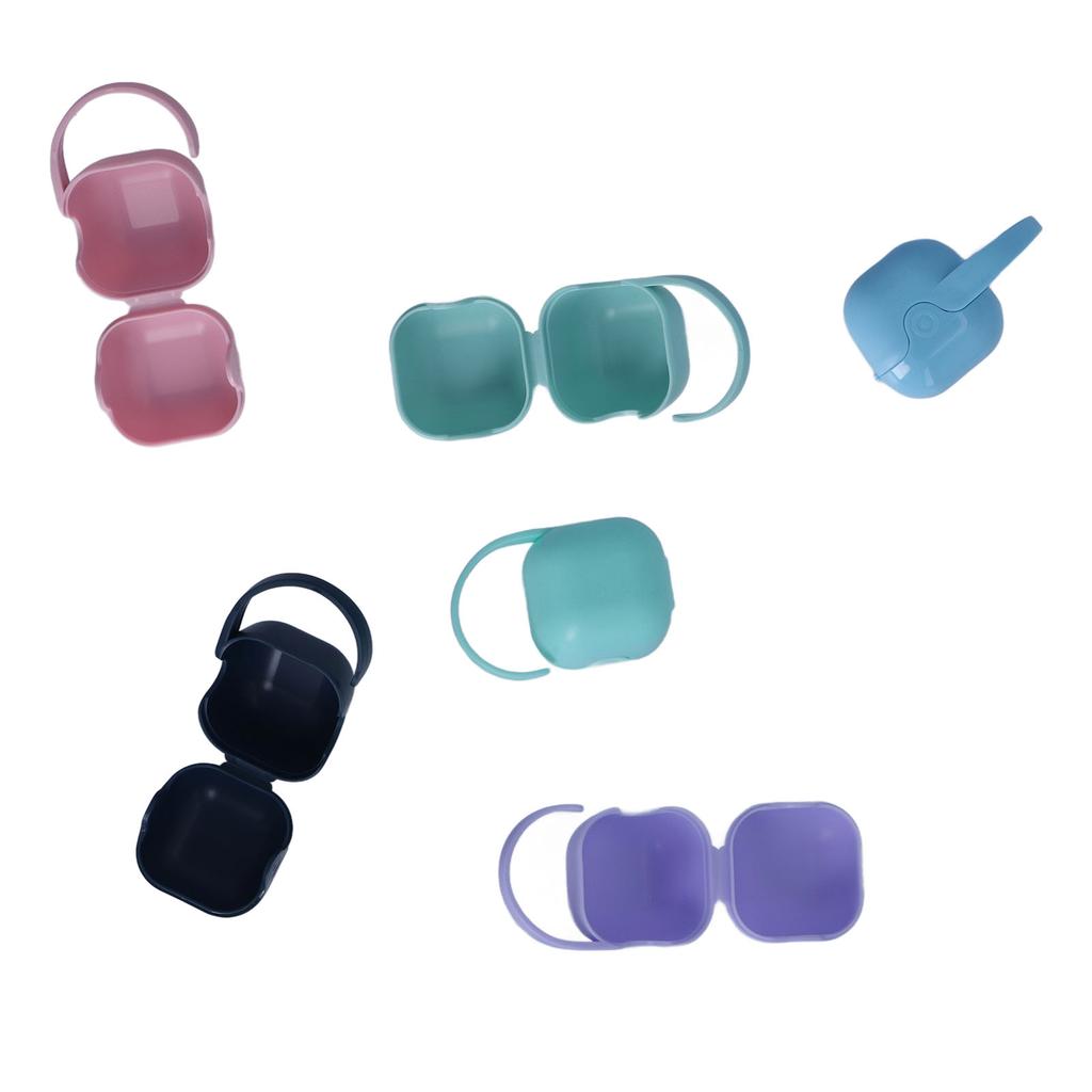 6 Pcs Pacifier Case for Baby Safe Nontoxic Six Colors PP Pacifier Holder Case with Carrying Loop