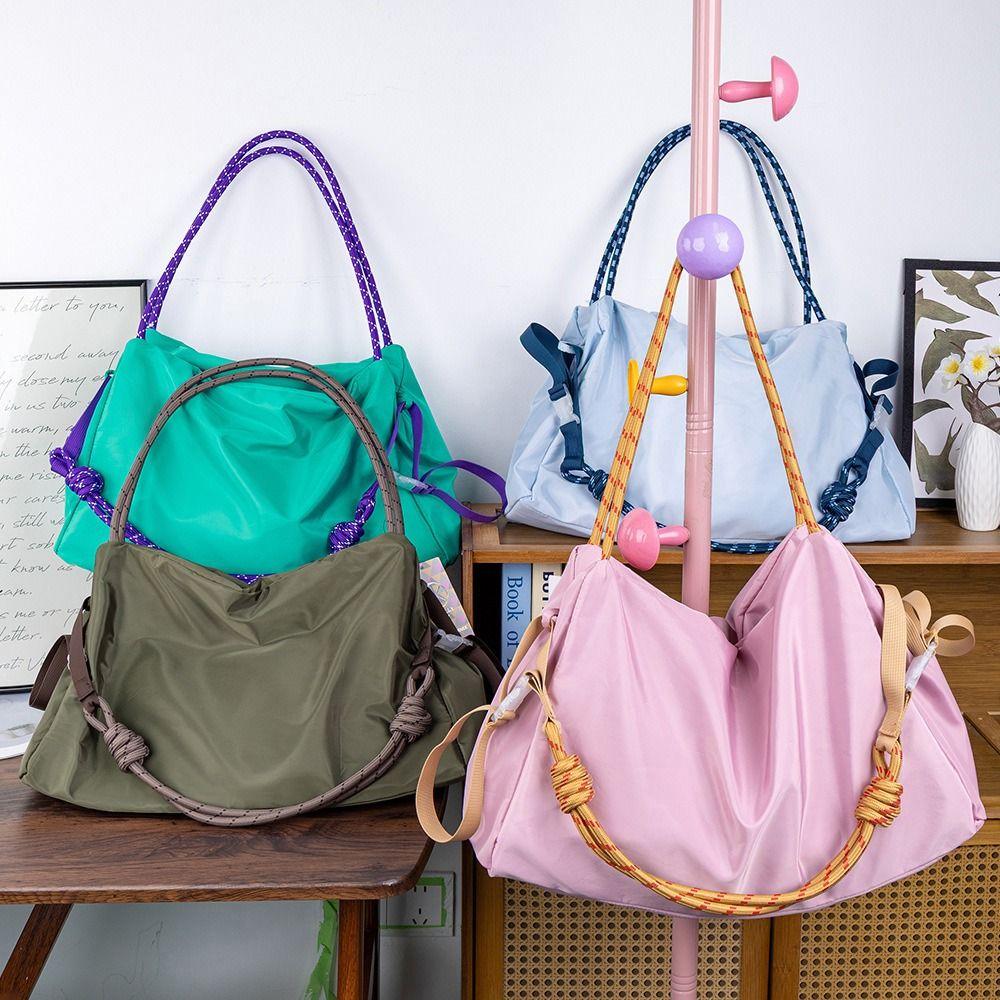 Casual Nylon Canvas Shoulder Bag Large Capapcity Zipper Close Tote Bag Soft Waterproof Travel Bag Women Bag