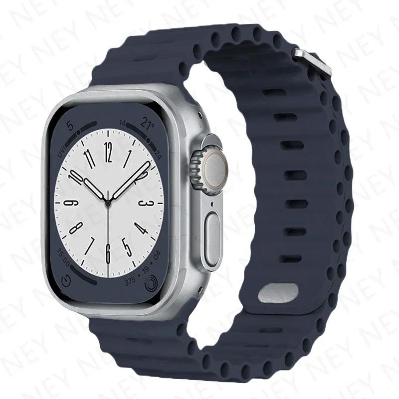 Ocean strap For Apple Watch Ultra 3 Band 49mm 11 10 45mm 41mm Silicone Bracelet Wristband iWatch 9 8 7 SE3 44mm 40mm 46mm band