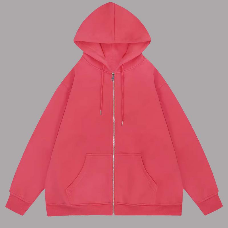 Men's Solid Color Full Zip Hoodie Sweatshirt