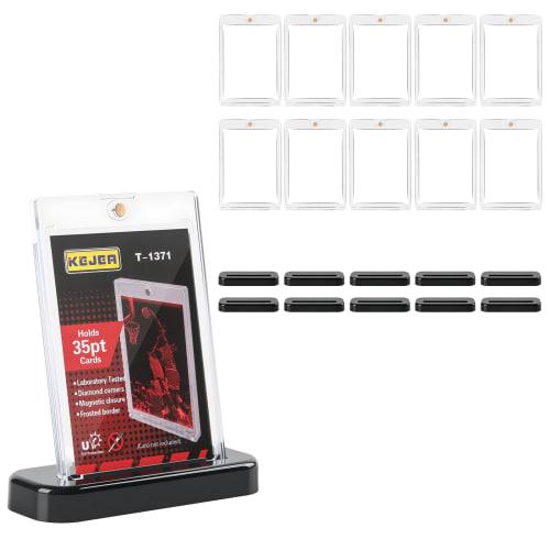 Magnetic Card Loader [Loader X 10 + Stand X 10] Card Loader 35pt Pokemon Cards, Trading Cards, UV Protection, Protective Card Case, Fits Approximately