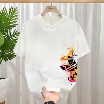 Summer New Casual Men's and Women's Printed Short-sleeved Cotton T-shirt Loose and Versatile Fashion Half-sleeved Casual Wear