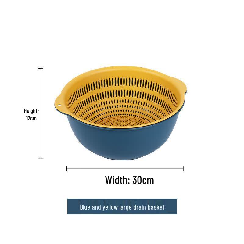 Abdo Creative Round Plastic Fruit & Vegetable Washing Basket Set