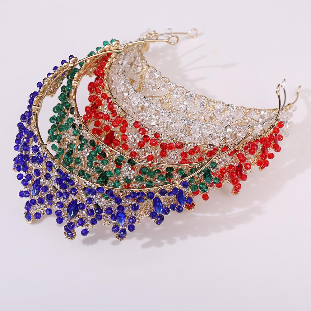 Новый барочный конкурс красоты свадебная корона сплав бисер кристалл свадебная повязка — фото 4