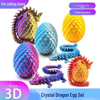 3D Printed Crystal Dragon Egg Gemstone Jointed Divine Dragon Set Toy Decoration Ornament