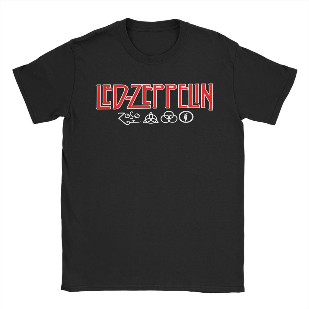 The Mother Ship Led Zeppelin TShirts Men  Vintage 100 Cotton Tees Round Collar Short Sleeve T Shirts Plus Size Tops