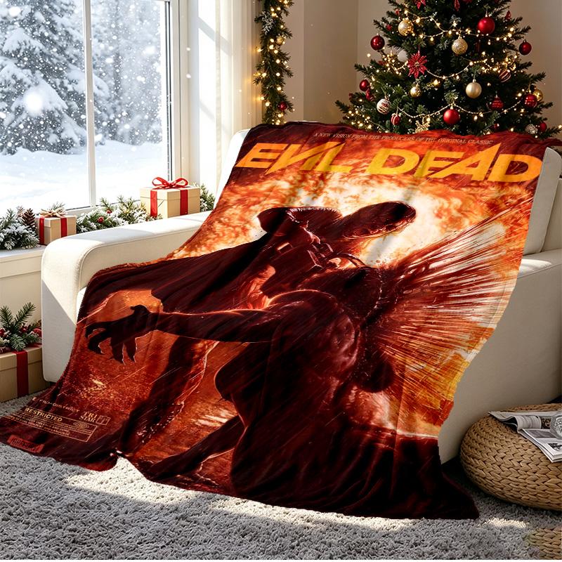 The Evil Dead Pattern Blanket for Home Decoration, Bed, Sofa, Car Travel, Camping, Suitable for All Seasons, Birthday Christmas Gift