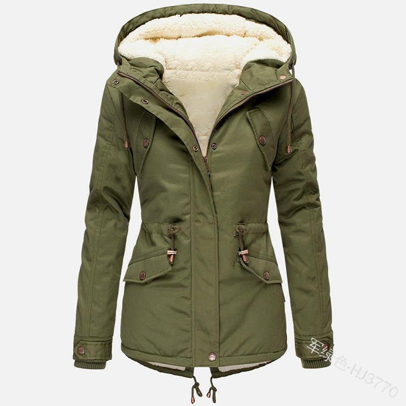 Winter Hot Sale: Women's Hooded Slimming Plus Velvet Thick Cotton Coat