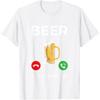Damen Sommer Bier Ruft und Ich Muss Gehen Print T-Shirt Lässig Lustig Bier Grafik Kurzarm Tee Top