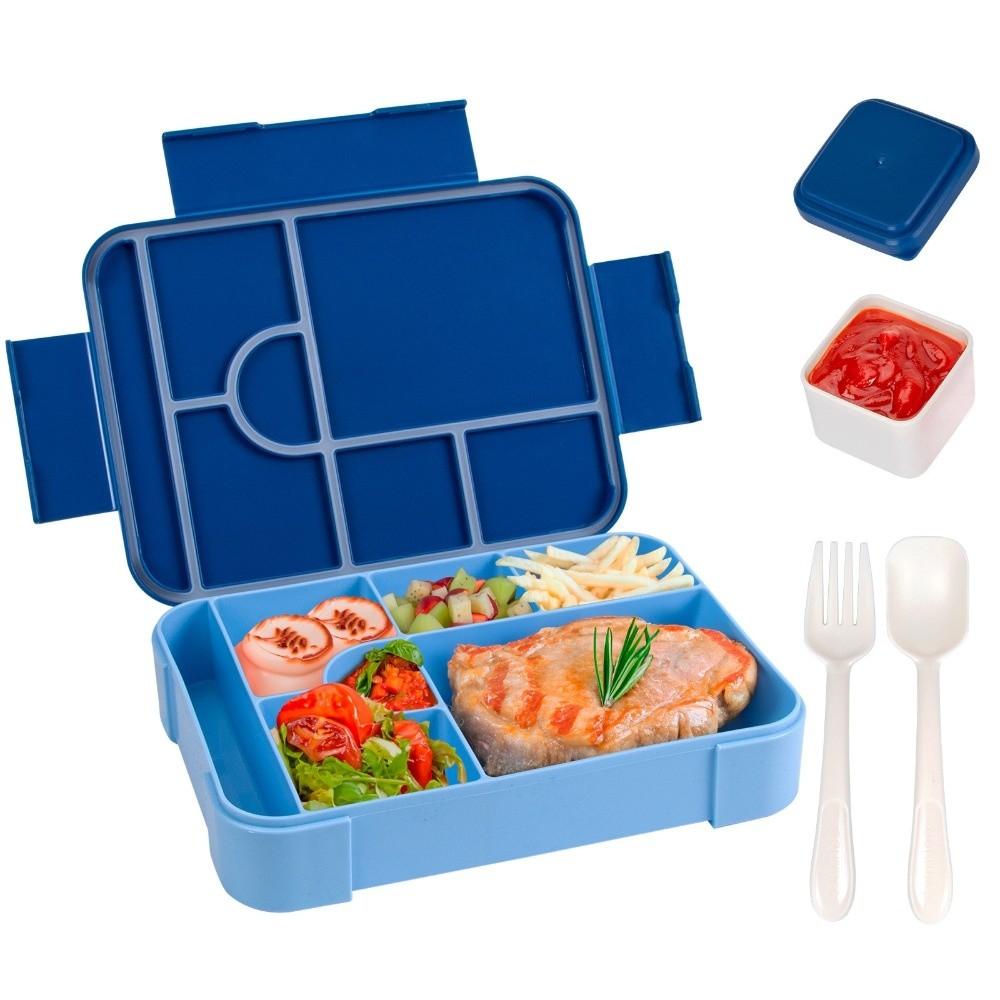 

Герметичный студенческий бенто-бокс большой вместимости, контейнер для еды, микроволновая печь, ланч-бокс, школа темно-синий