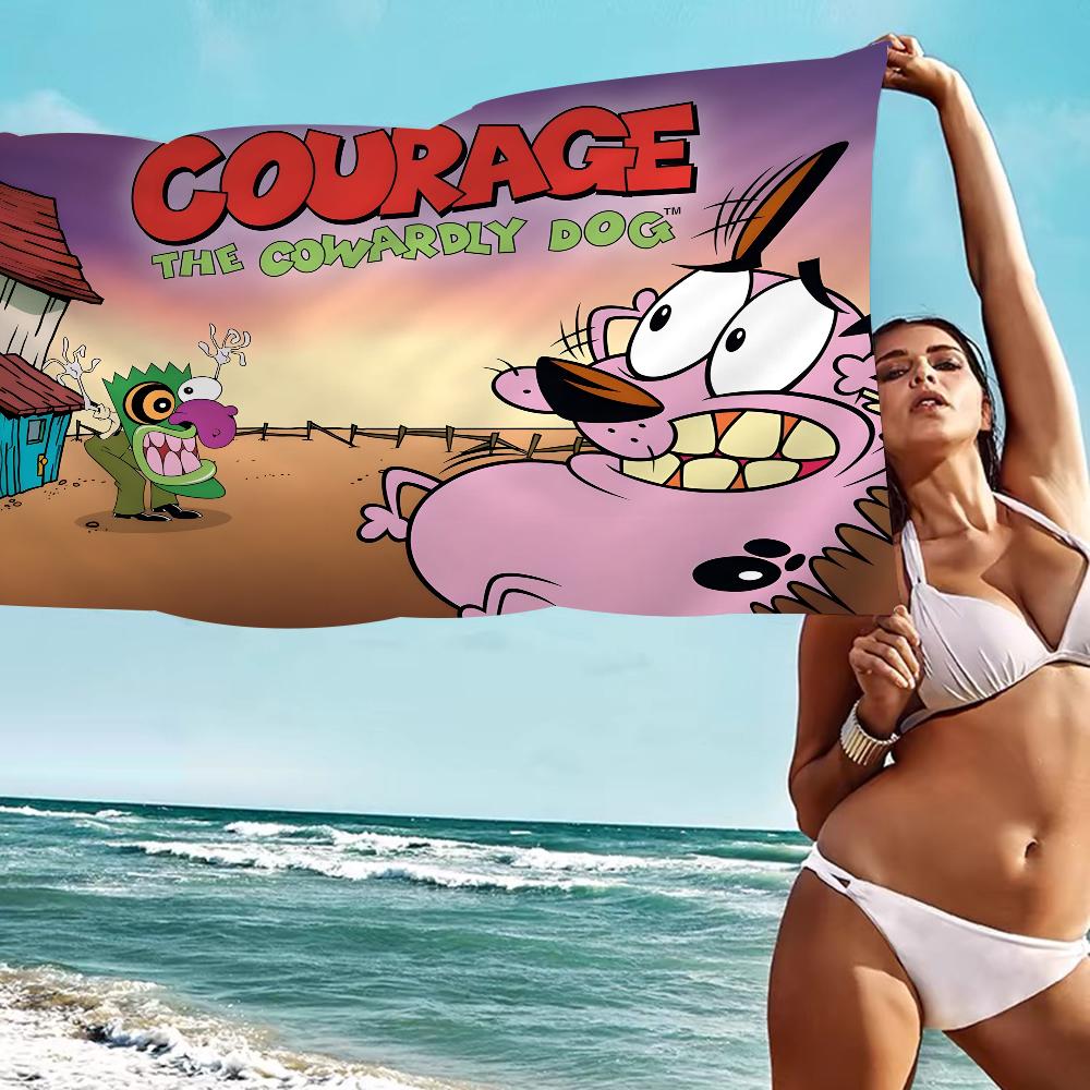 C-CORAGGIO Il Cane C-Codardo Telo Mare Asciugamano da Bagno Colorato per Ragazza Microfibra Asciugatura Rapida Personalizzato Senza Sabbia Spiaggia Palestra Piscina