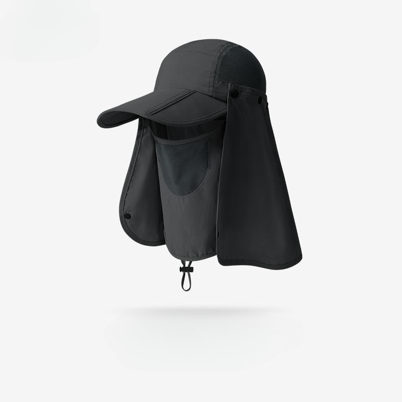 Outdoor Angelhut Damen Herren Große Krempe UV-Schutz Atmungsaktiv Schnelltrocknend Winddicht Gesichtsmaske Vollgesicht Nackenschutz Strandhut