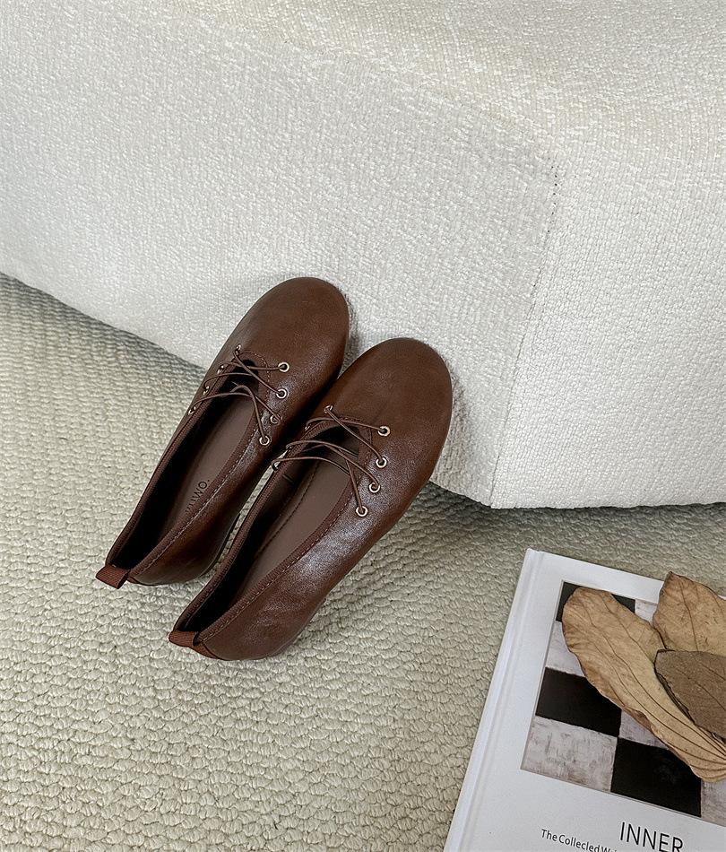 

French cross-strap ballet shoes women s 2025 new satin square head Mary Jane height-increasing summer shoes 39 темно-коричневого