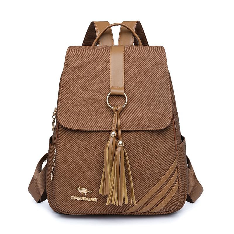 Fashionable Soft Leather Large-capacity Travel Backpack, Dual-purpose Single-shoulder Schoolbag Casually