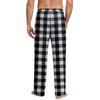 Men's Drawstring Pocket Casual Pants Plaid Stripe Print Pocket Casual Pants Home Pajama Pants