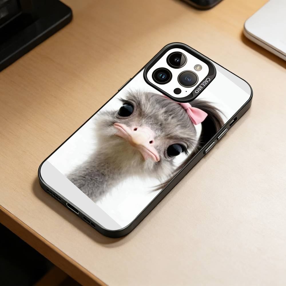 D-Funny Animals Phone Case For iPhone 17,16,15,14,13,12,11 Plus,Pro Max,XS,Colorful Silver Phone case Funda Cover