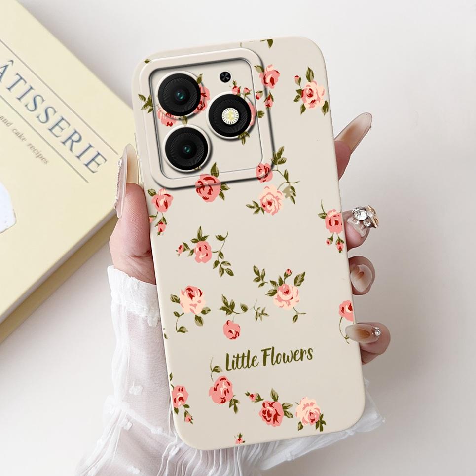 For Itel A50 Back Cover On ItelA50 A 50 Coque Funda Flower Butterfly 2024 New Women Fashion Phone Case Liquid Silicone Bumper