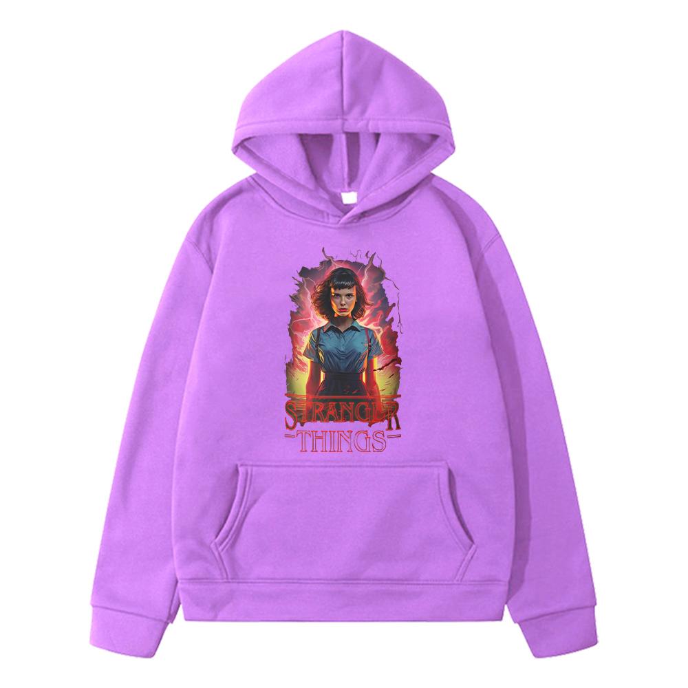 Herbst Kawaii Hoodies Stranger Things Print Anime Hoodie Fleece Sweatshirt Jacke Jungen Pullover Y2K Sudadera Kinderkleidung Mädchen
