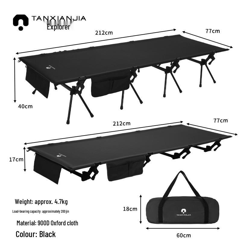 78cm Wide Portable Folding Camping Bed, Aluminum Alloy, Lightweight, for Outdoor & Office Nap