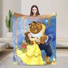 Beauty And The Beast Blanket Single Sided 2DPrint Soft Fluffy Warm Cozy Lightweight Blanket Bedroom Living Room Sofa Travel Gift