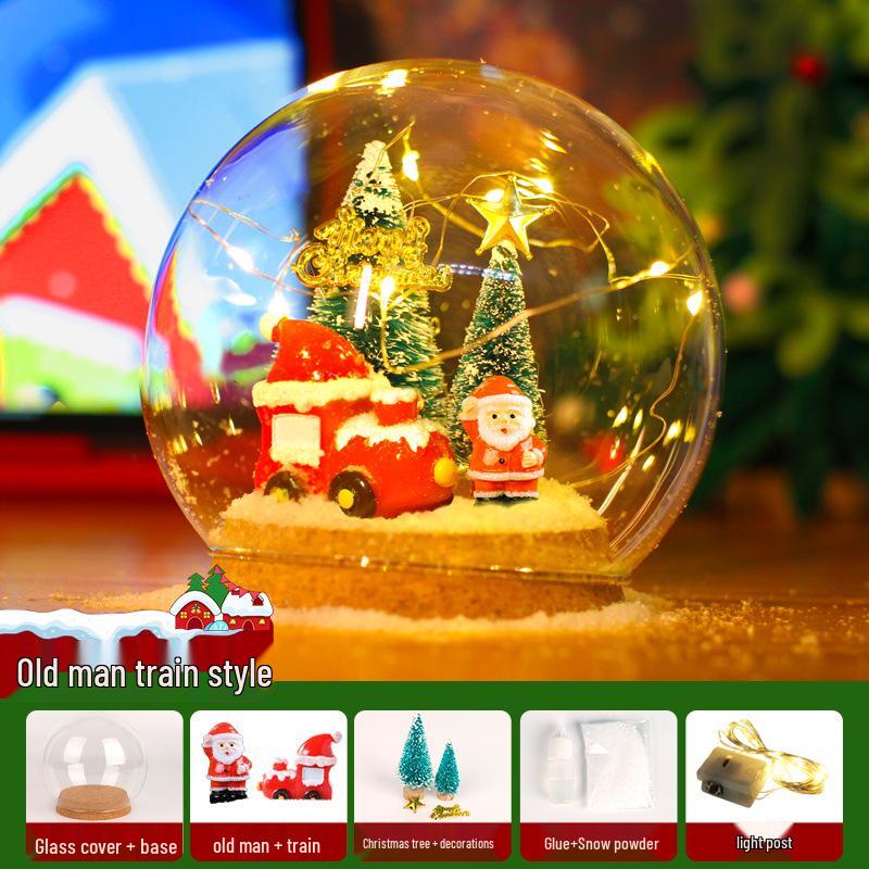 Handmade DIY Santa Claus Snow Globe Christmas Tree Ornament