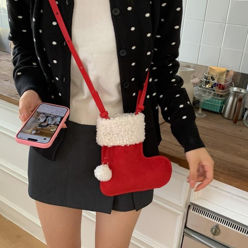 Super Popular Unique Creative Lamb Wool Crossbody Small Bag New Ins Autumn Winter Niche Design Phone Bag