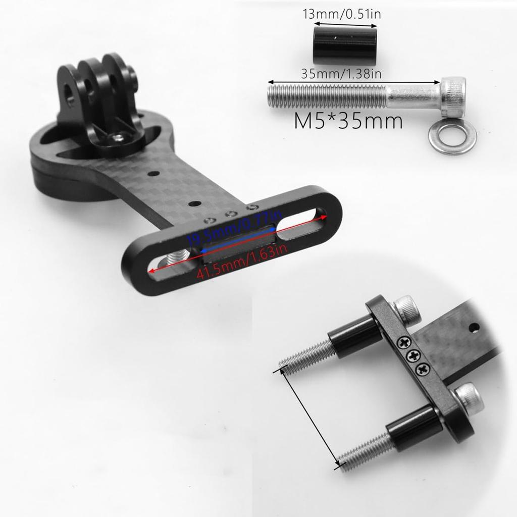 HOUSON Carbon Fiber Bike Computer Mount Integrated Handlebar Mount for