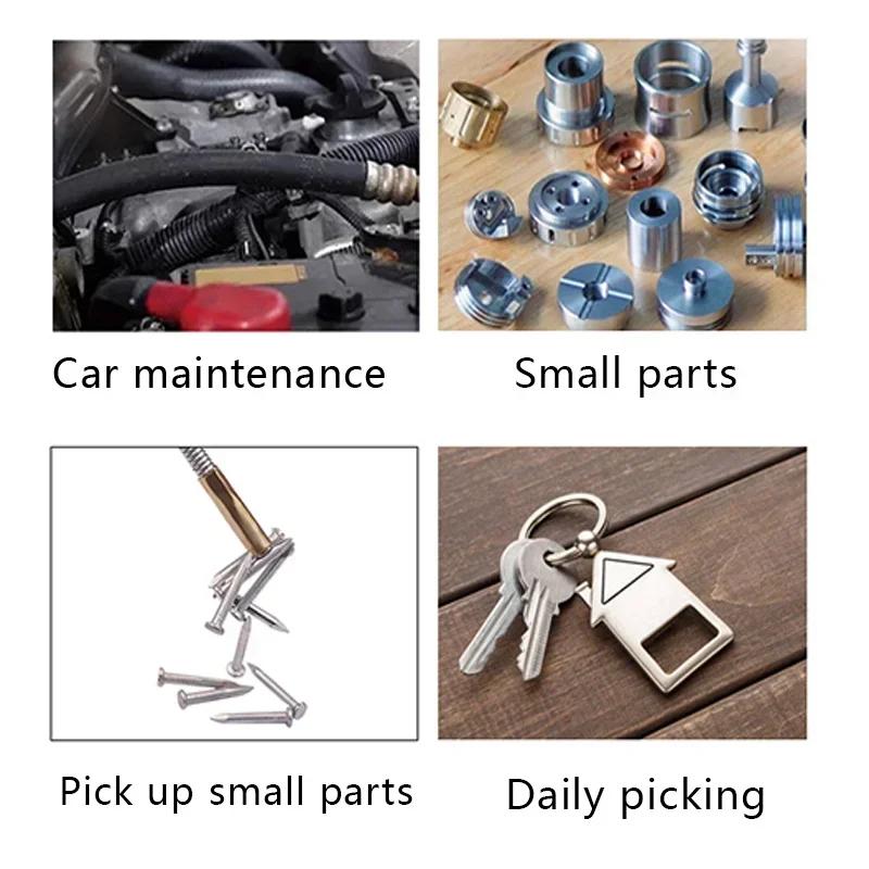 Nouvel outil de ramassage magnétique puissant pliable, Kit d'outils de voiture, pince magnétique Portable, outils de démontage de