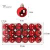 36Pcs 4cm Christmas Tree Color Ball Electroplating Multi Styles Boxed Unbreakable Reusable Scene Layout Plastic Xmas Party Decor Hanging Ball Pendant