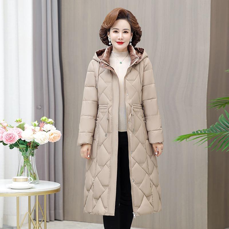 

Winter New Down Cotton-padded Clothes Women s Fashion Cotton-padded Clothes Over the Knee Long Cotton-padded Jackets Slim-fitting Warm Jackets XL suggestion [90-105] catties хакі