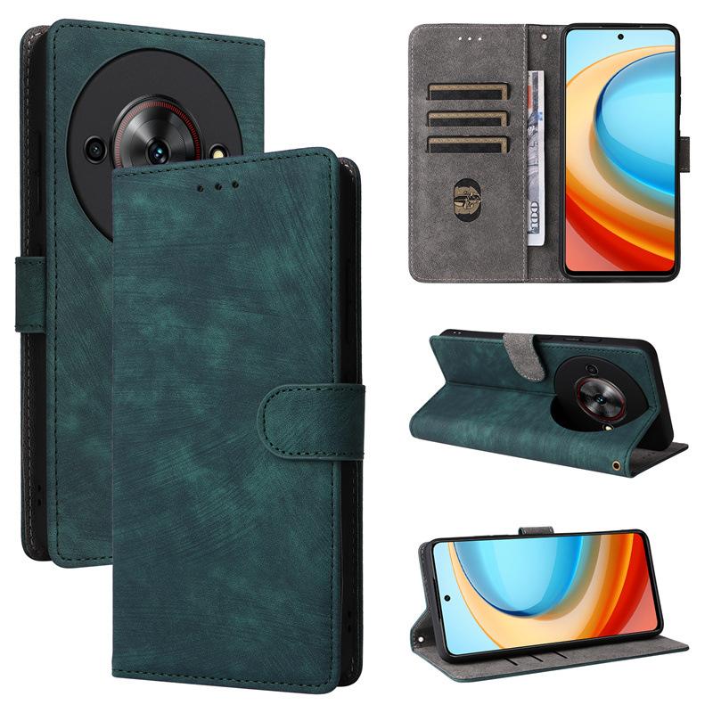 

Флип-чехол для ZTE Blade A75 5G / Nubia Focus / Nubia Calf из искусственной кожи с полной защитой корпуса с [блокировкой RFID] зелёный