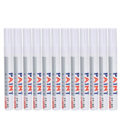 12Pcs White Paint Pen Acrylic Marker Permanent Marking Opaque Ink Painting Tools
