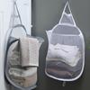 Portable Folding Laundry Basket Organizer Dirty Clothes Bathroom Clothes Mesh Storage Bag Household Wall Hanging Basket Bucket