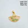 Drip Oil & Tassel Fan Pendant Necklace - Copper-Plated Gold DIY Jewelry Accessory