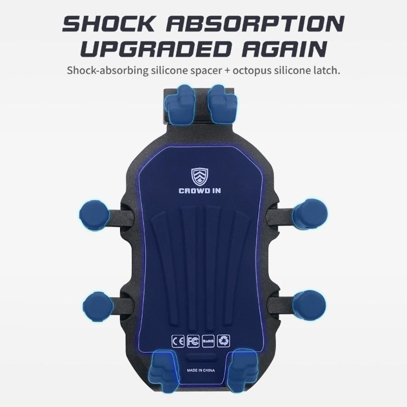 Motorcycle Phone Holder with Vibration Dampener & Secure Lock, Anti-Theft Motorcycle Phone Mount Handlebar Phone Holder