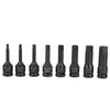 Set de 8 bucăți chei hexagonale Allen pneumatice cu antrenare de 1/2 inch, cu capete H5-H19