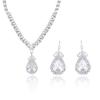 European & American Style Zircon Tulip Necklace and Earrings Set