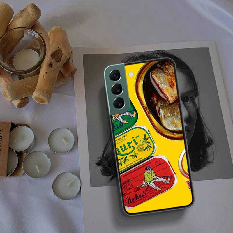 

Sardines Canned Phone Case For Samsung Galaxy S22 S25 Ultra S21 S10 Plus S26 Edge S20 S23 S24 FE Cover Silicone Soft TPU Cle Samsung S10