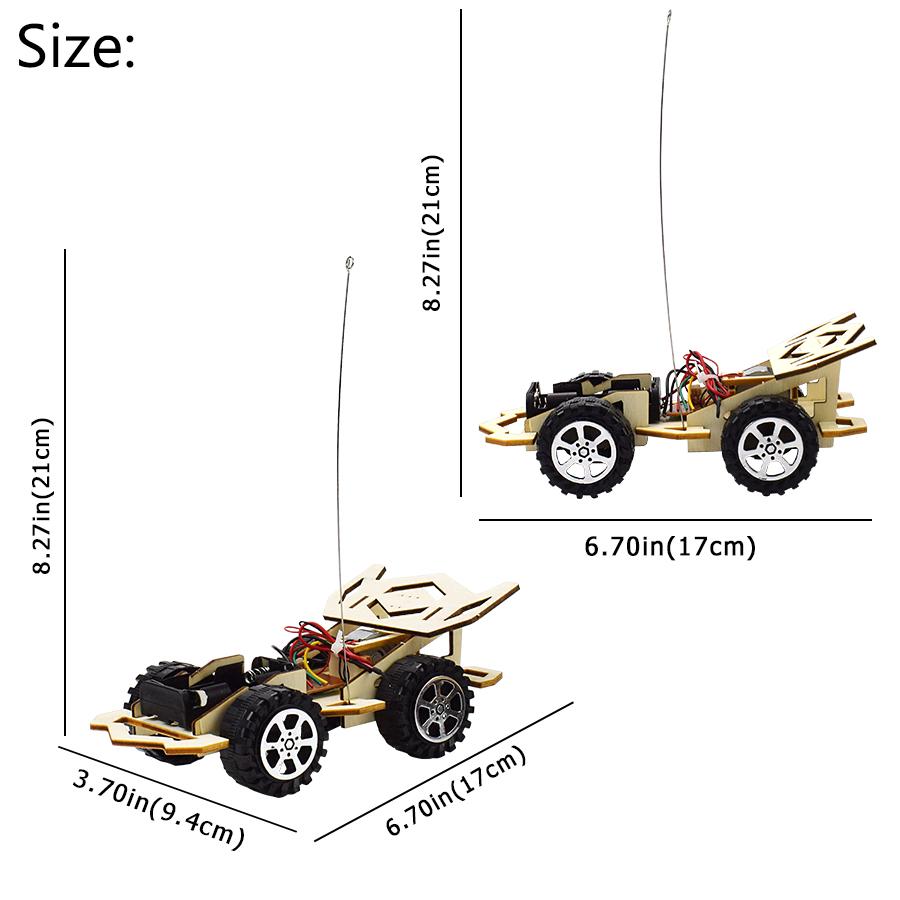 Remote Control Phantom Racing Model Kit Car Toy for Boys DIY Manual Assembly Wooden Model Electric Robotics Educational Kits Car