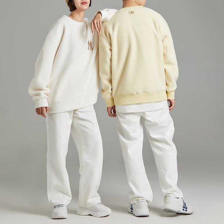 MLB San Francisco Giants, Thickened And Fleece Lined Crew Neck Pullover Sweatshirt Unisex Light Yellow 3AMTB0726-14YEL
