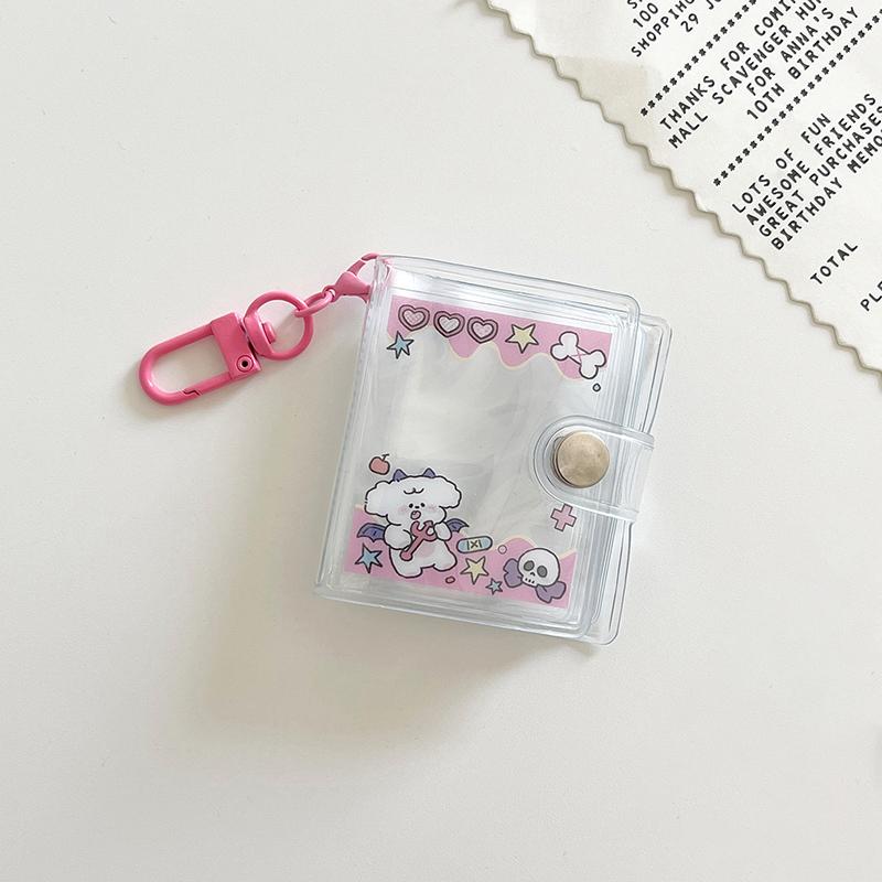 

1/2-дюймовый держатель карманы прозрачный DIY мини фотоальбом брелок портативный держатель для хранения фотографий брелок для ключей розовый