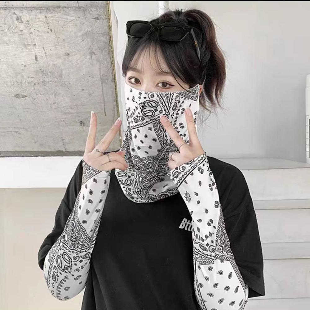 Sunscreen Mask, Men's and Women's Ice Silk Hanging Ears, Neck Protection, Scarf, Summer Sunshade