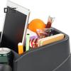 Small Center Console Car Console Organizer with Drink Holder Universal Rear Bench Seat Storage Box for IPad Smartphone Coins Book