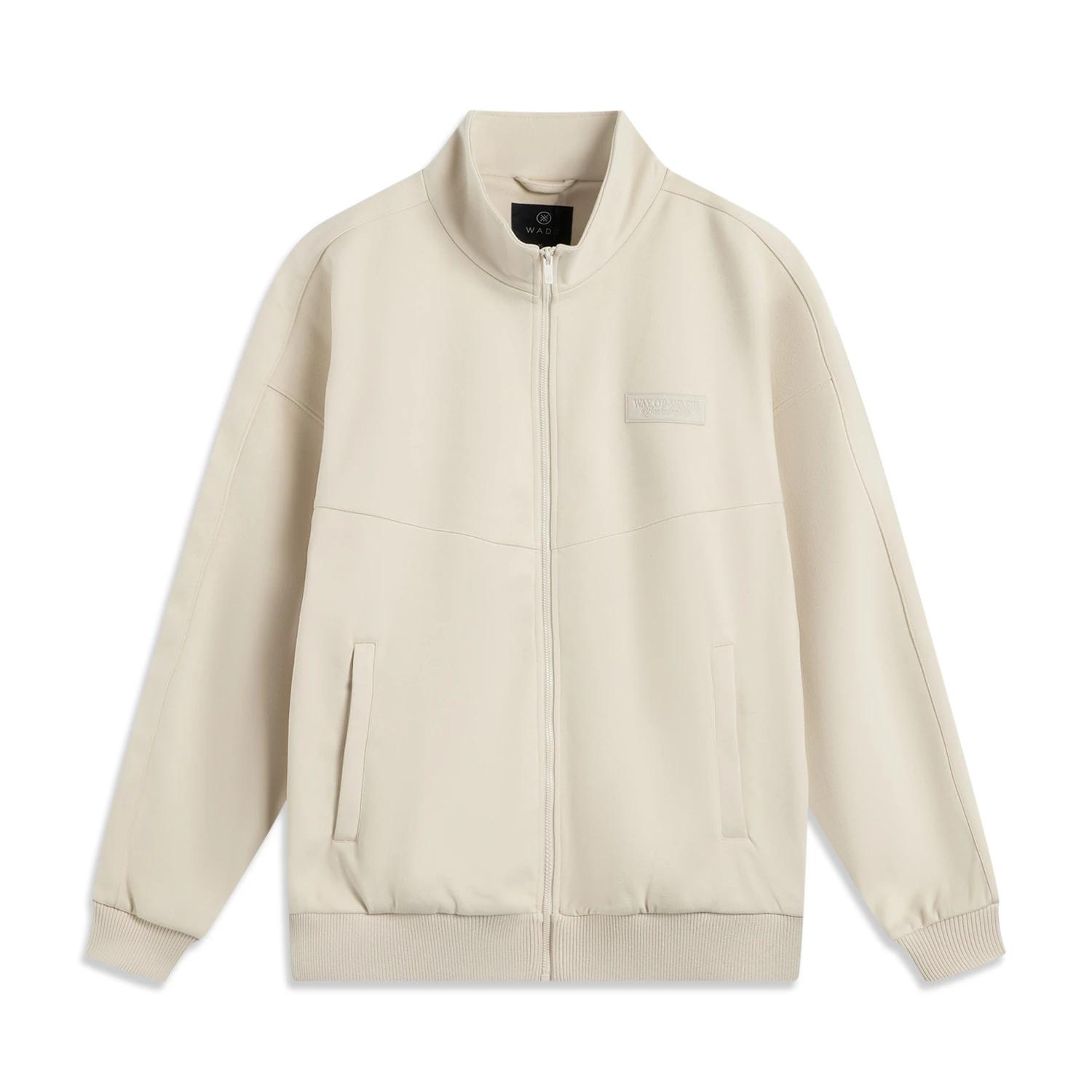 

Li Ning Wade Series однотонная застегивающаяся на молнию стойка воротник удобная дышащая универсальная свободная куртка мужские куртки овсяно-серый AFDUB19-5 L