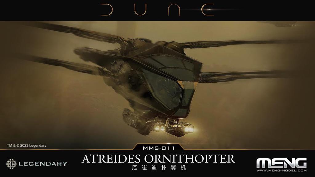 Monmodel Dune Atreides Ornithopter Plastic Model 95mm MMMS011 Non-Scale Kit, Approx. Long,