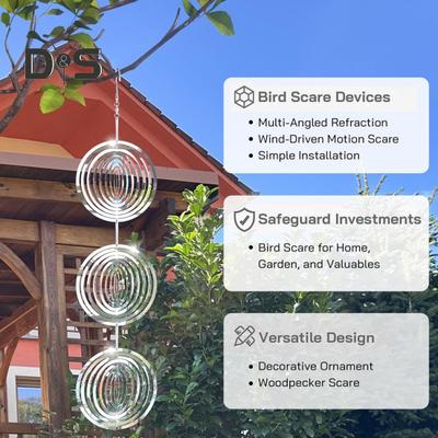 3/6/9Pcs Windspiel Anhänger Outdoor Dekoration Birdproofing Shiny Vogel Schutz Lösung Windmühle Reflektoren