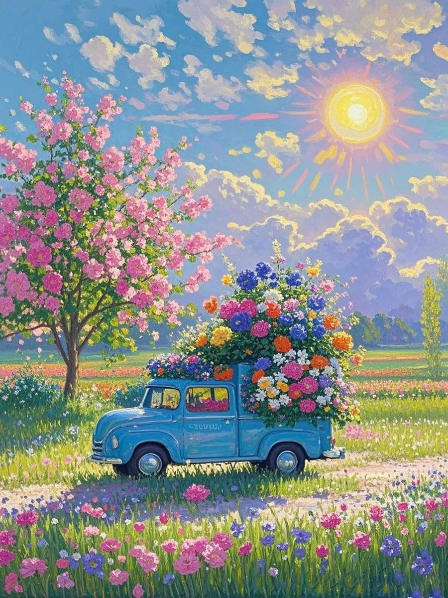 Yiens Cross Stitch Embroidery Kit 11 CT Art Tree Landscape 40x50cm DIY Set for Beginners and Advanced