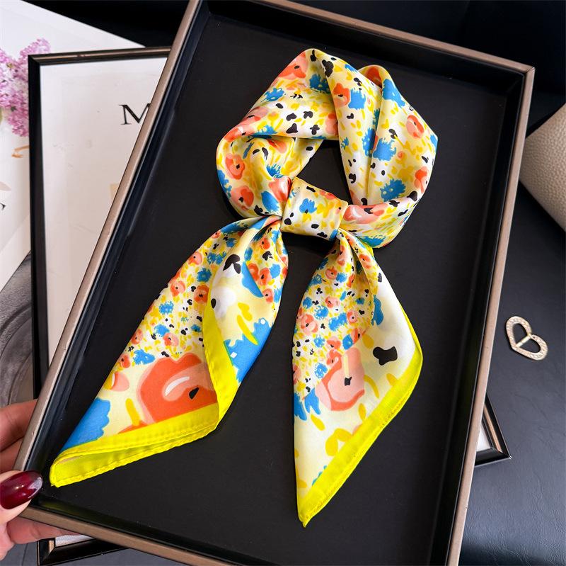 

Square Scarf Luxury Hijab Female Turban Print Fashion Headscarf Shawl Wraps Neckerchief Bandana Headband Windproof Handkerchief 70x70cm